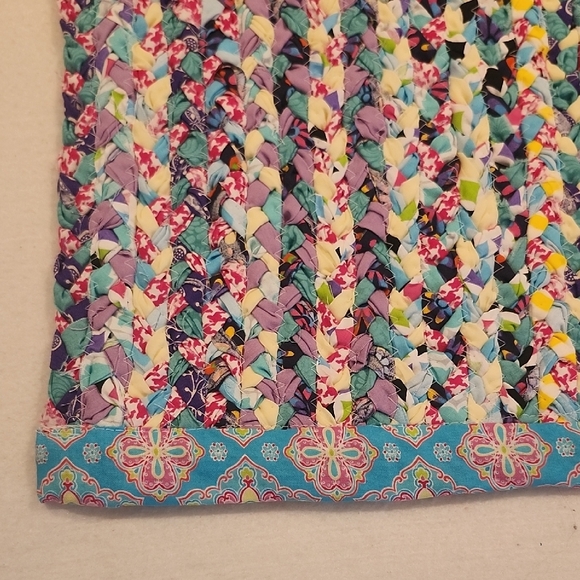 Handmade Colorful Braided Patchwork Rug - Picture 2 of 5